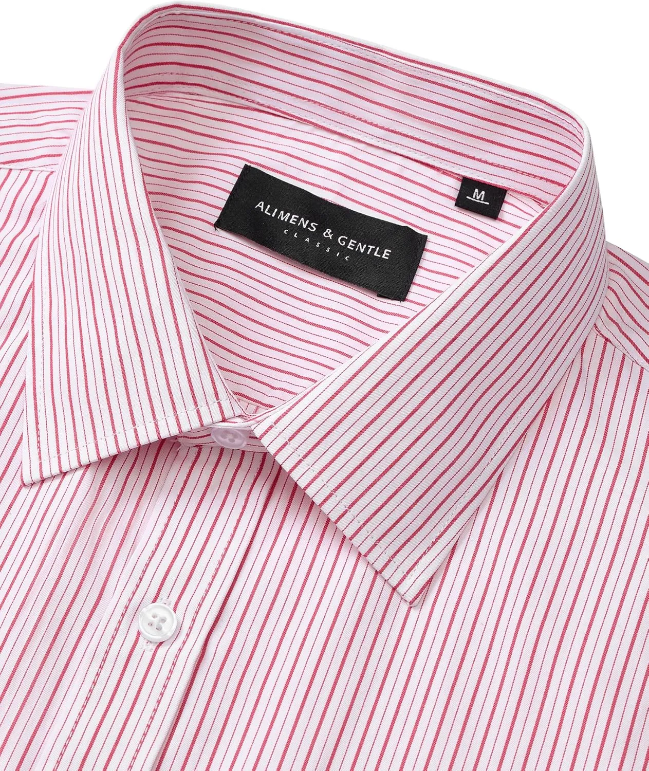 Alimens & Gentle Men's Striped Dress Shirt Button Down Regular Fit Shirts Casual Business Transitional Weather