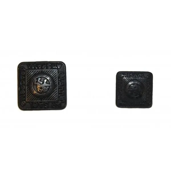 Antique, Chrome and Black Lion Rampant Button