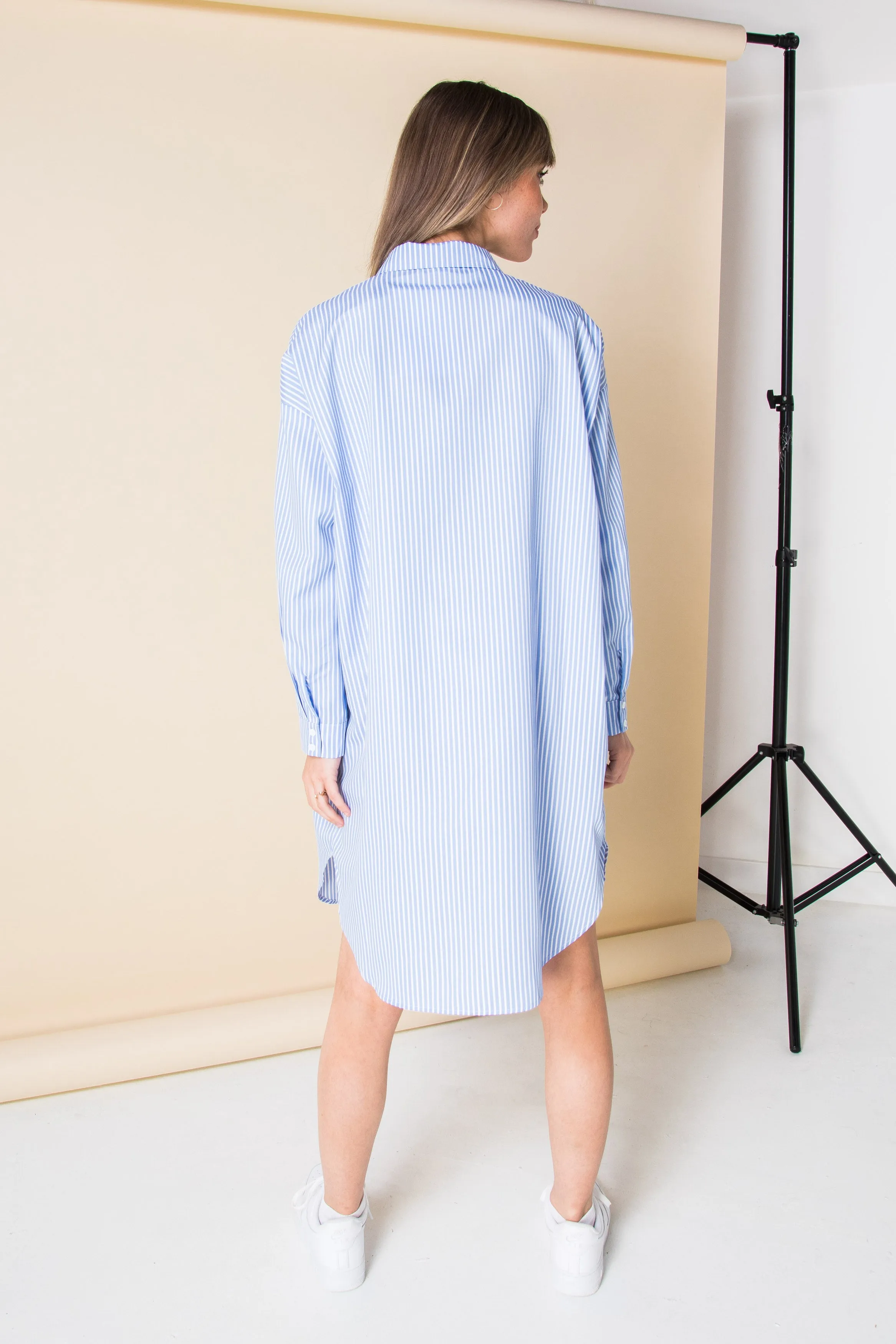 Daisy Street Oversized Shirt Dress in Stripe