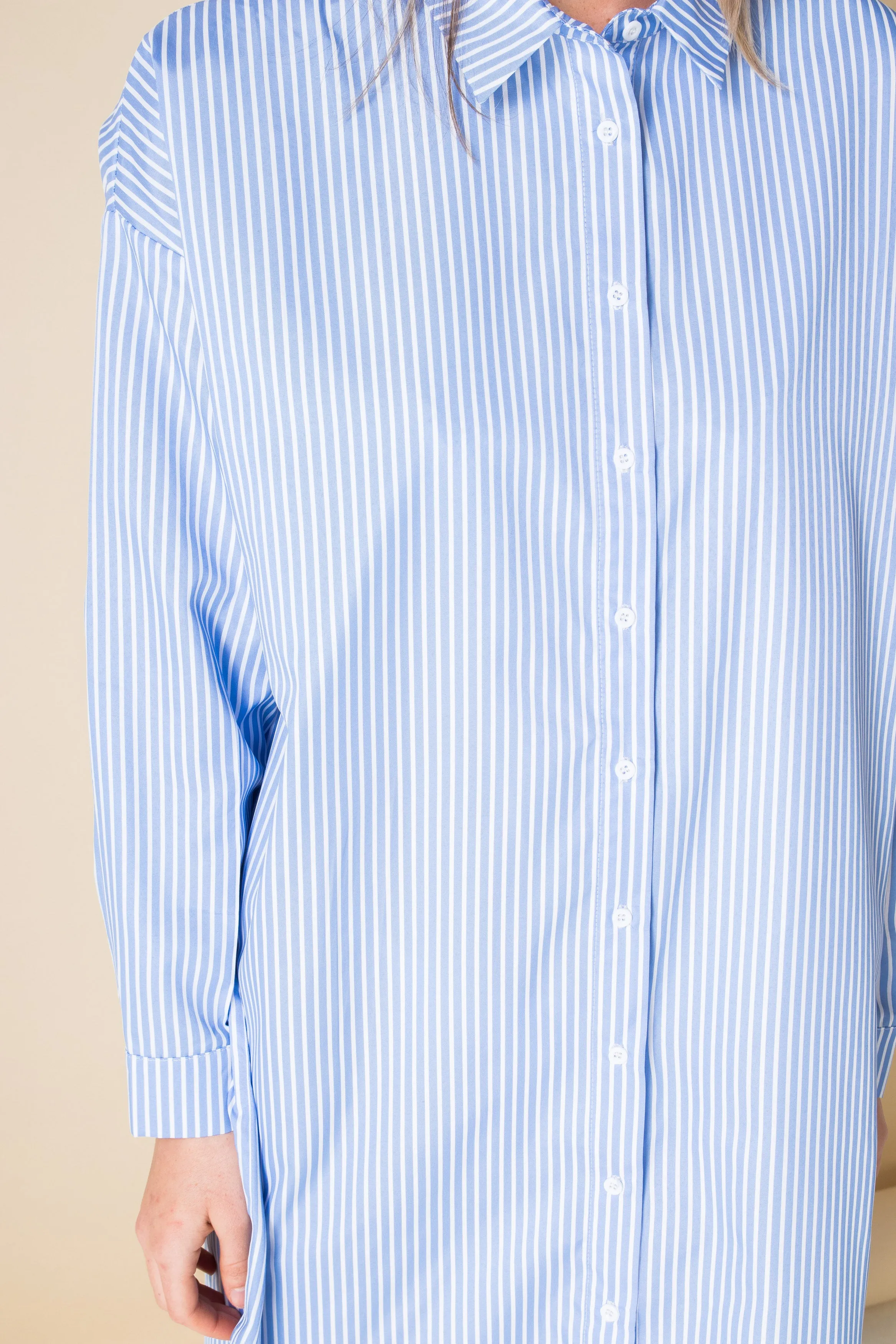 Daisy Street Oversized Shirt Dress in Stripe