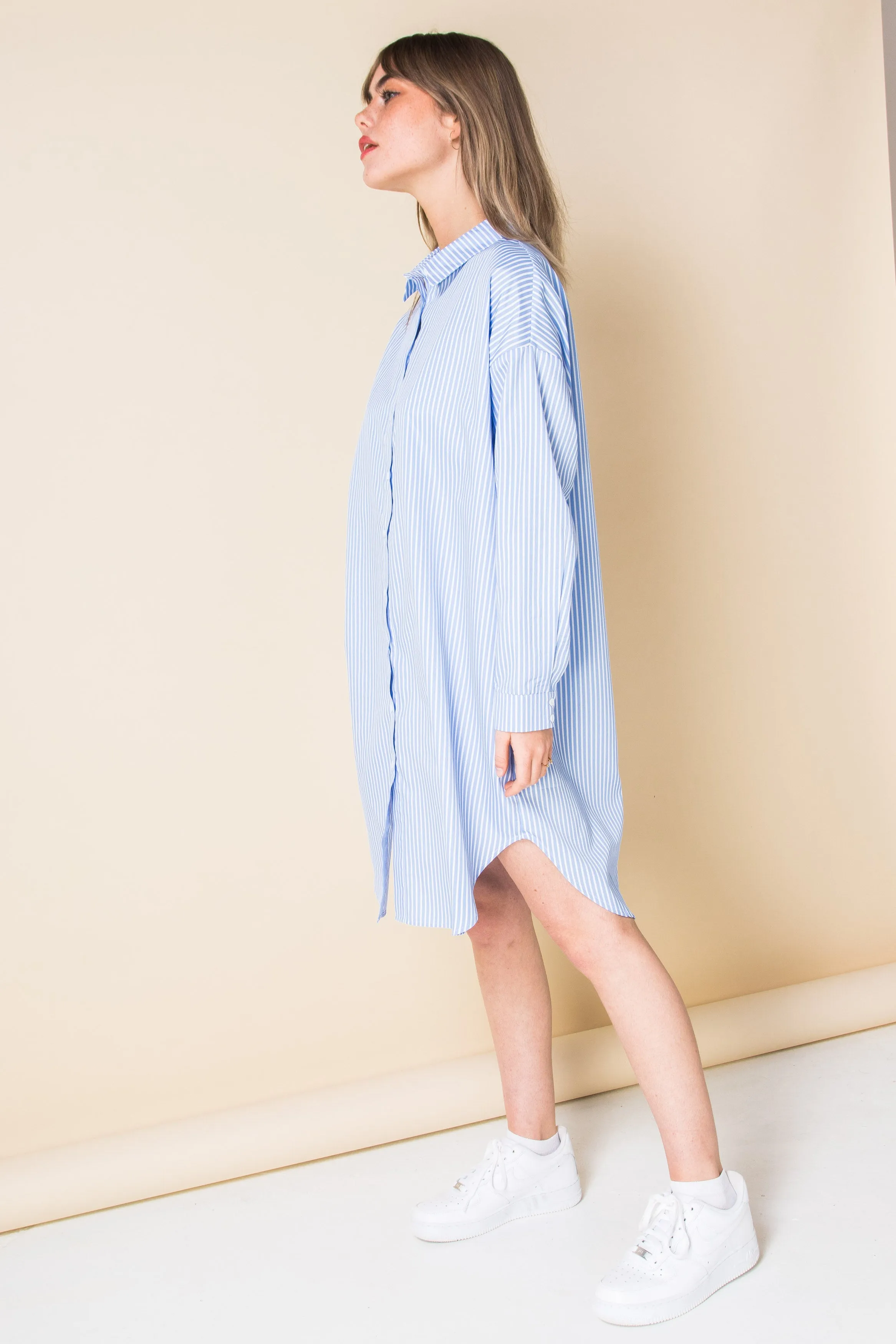 Daisy Street Oversized Shirt Dress in Stripe