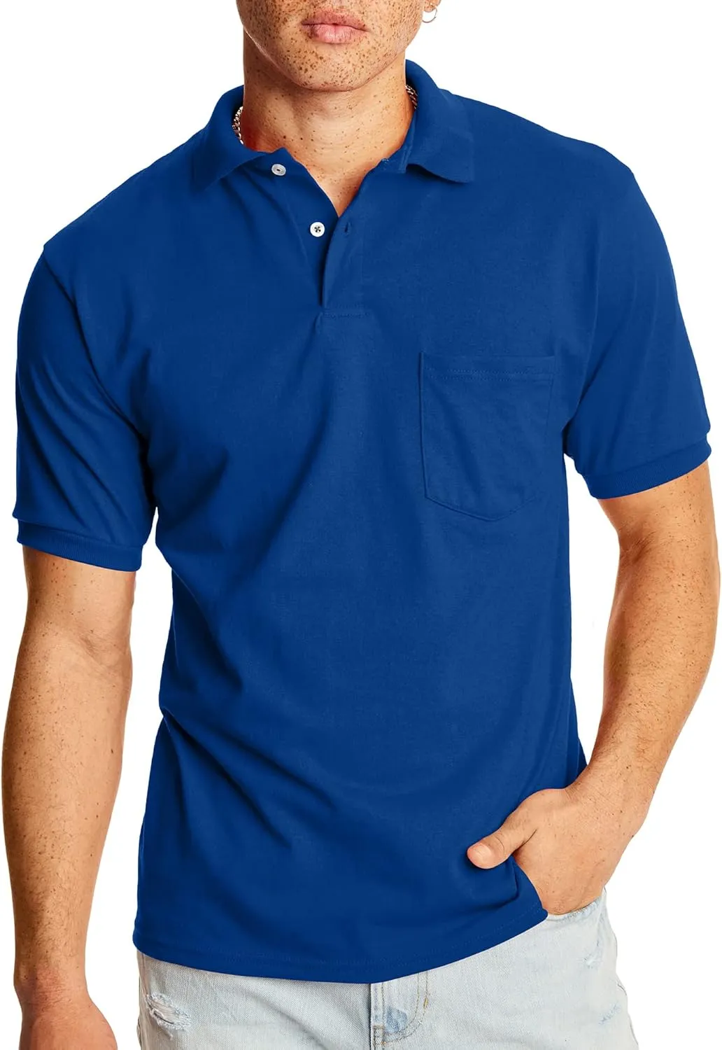 Hanes Men's Short-Sleeve Jersey Pocket Polo (Pack of 2)