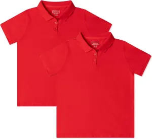 INGEAR Girls Short Sleeve Polo Shirt 2PK - School Uniform & Casual Wear
