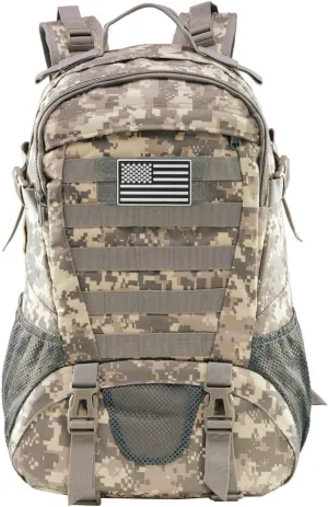 Jueachy Tactical Backpack for Men Hiking Day Pack Molle Military Rucksack Waterproof 30L EDC Bag with USA Flag Patch