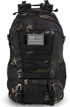 Jueachy Tactical Backpack for Men Hiking Day Pack Molle Military Rucksack Waterproof 30L EDC Bag with USA Flag Patch