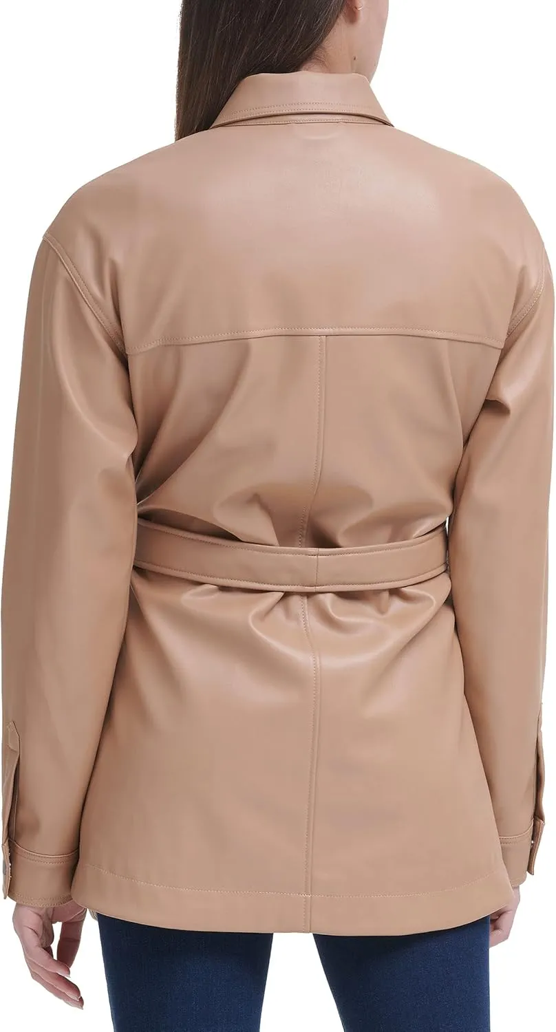 Levi's Women's Faux Leather Belted Shirt Jacket (Standard & Plus Sizes)