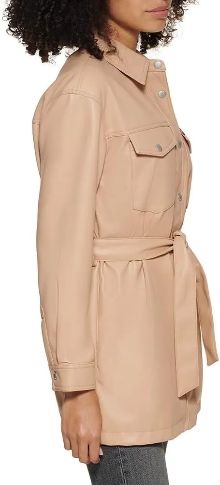 Levi's Women's Faux Leather Belted Shirt Jacket (Standard & Plus Sizes)