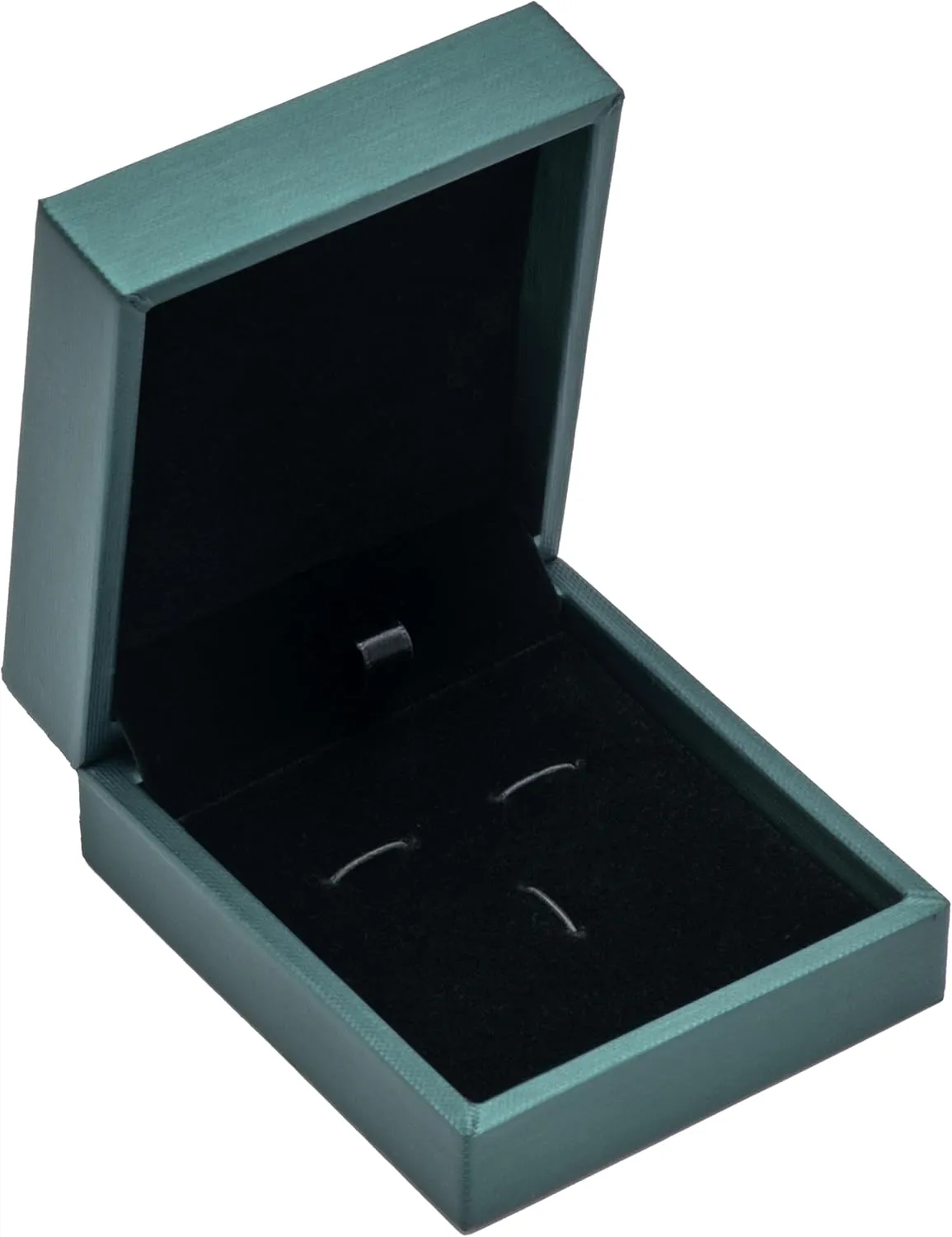 PU Leather Cufflink Tie Clip Box Cuff Links Storage Gift Box Jewelry Display Case (Green)
