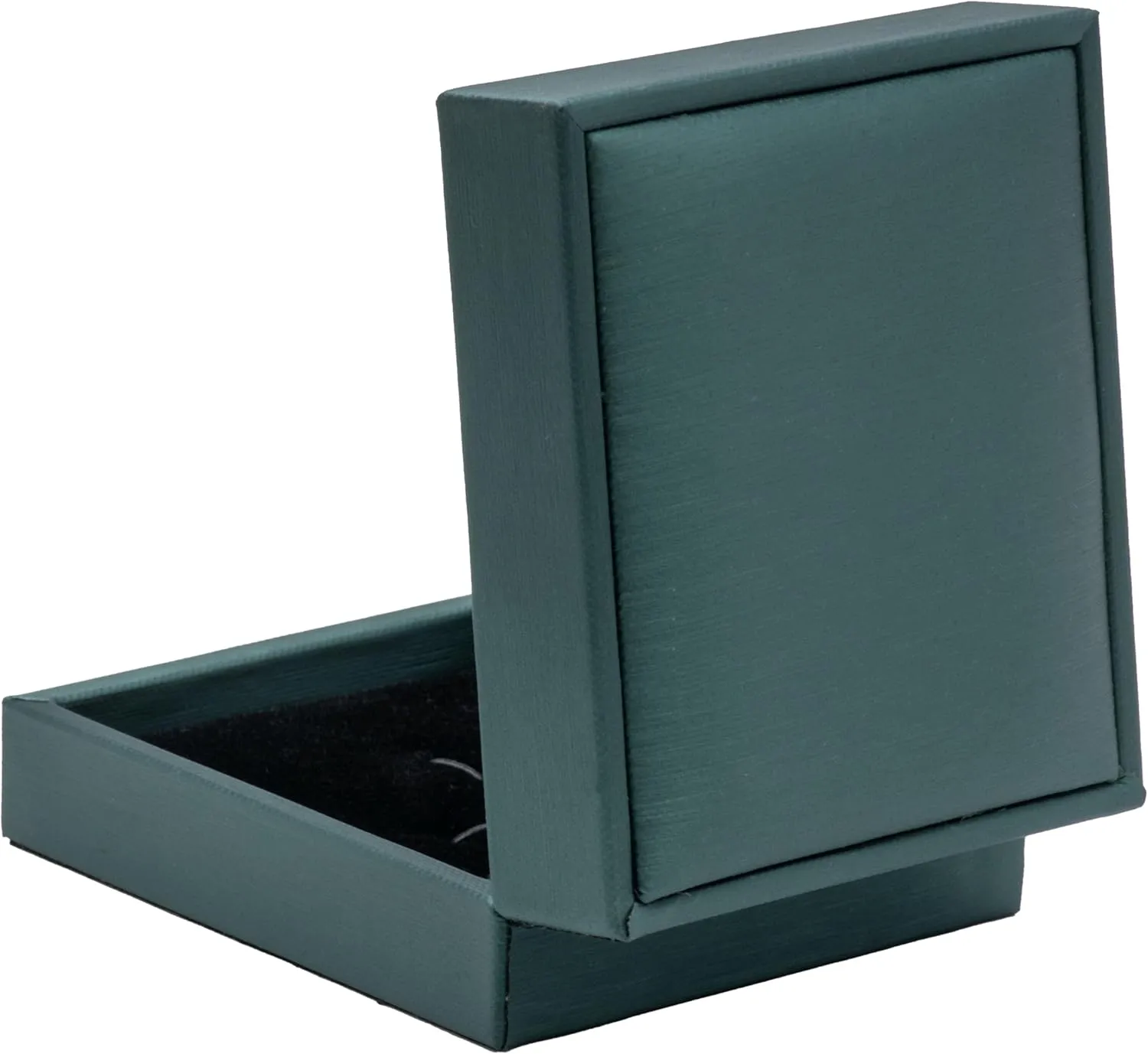 PU Leather Cufflink Tie Clip Box Cuff Links Storage Gift Box Jewelry Display Case (Green)