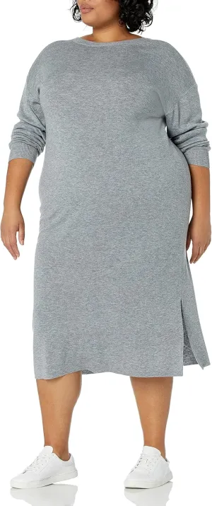 The Drop Women's Suki Rib Midi V-Back Dress