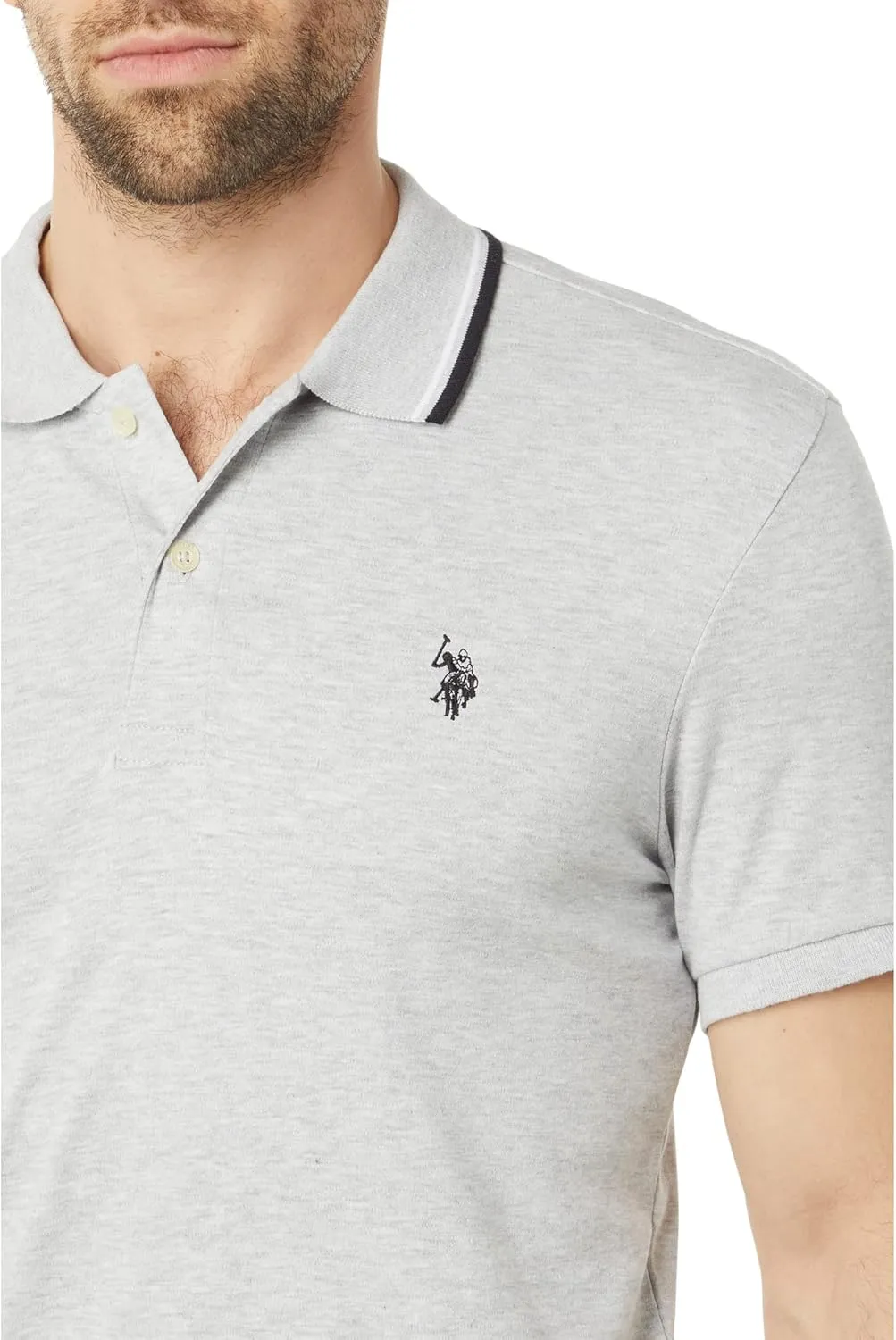 U.S. Polo Assn. Men's Slim Fit Tipped Interlock Knit Polo