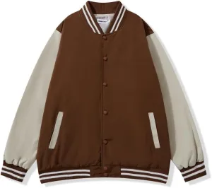 varsity jacket men Casual black bomber jacket loose baseball letterman coat
