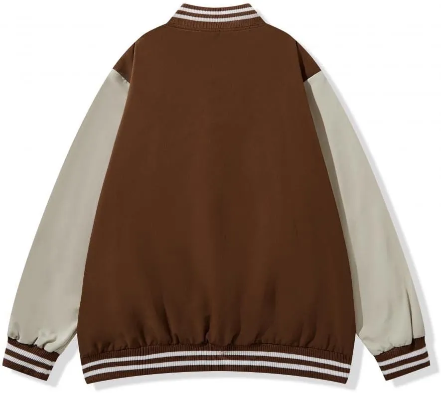 varsity jacket men Casual black bomber jacket loose baseball letterman coat