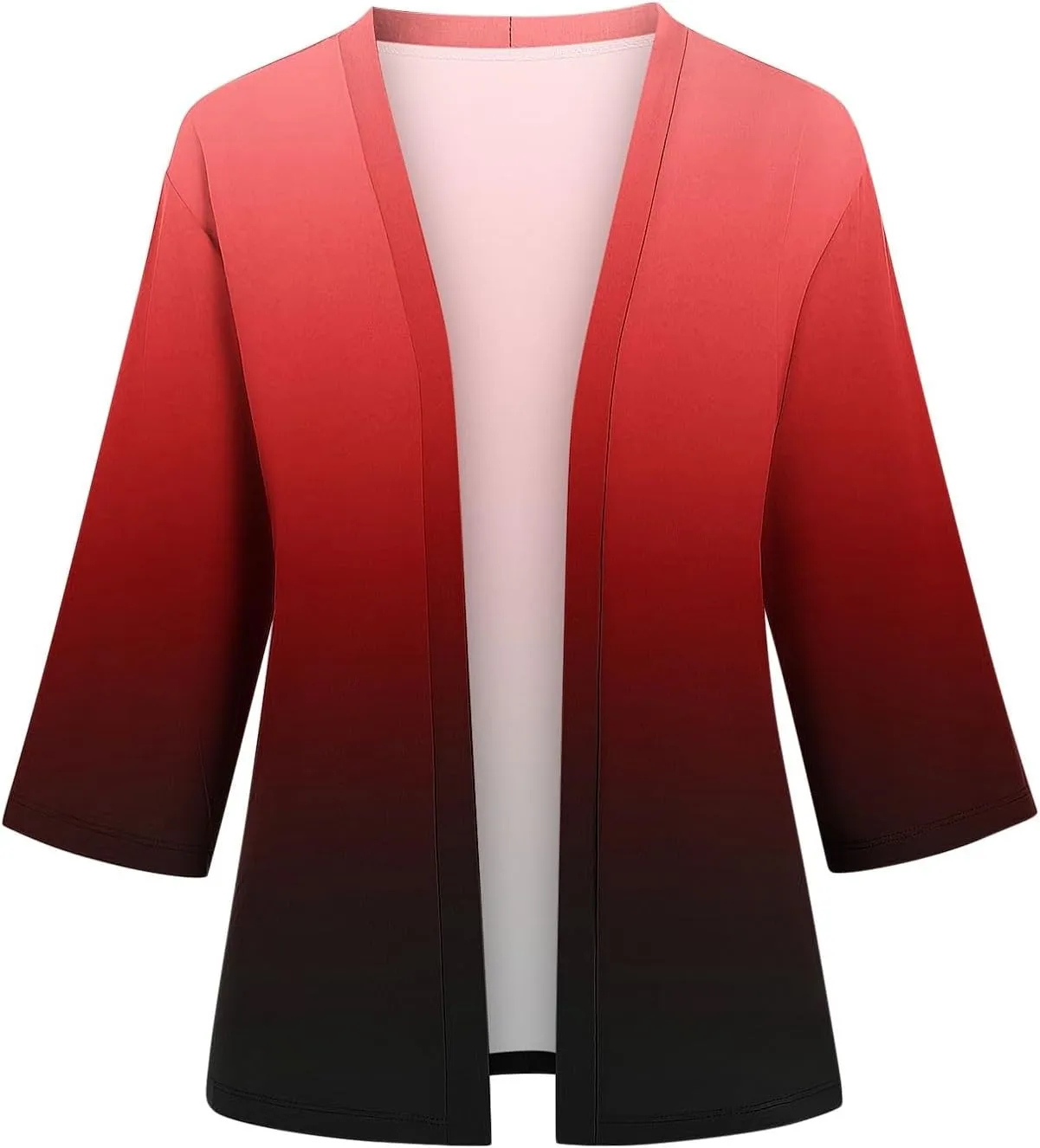 Women's Gradient Color Draped Front Open Cardigan Casual Half Sleeve Lightweight Cardigan Sweaters Duster 2024